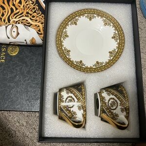 Versace Gold and Black Baroque Tea Set